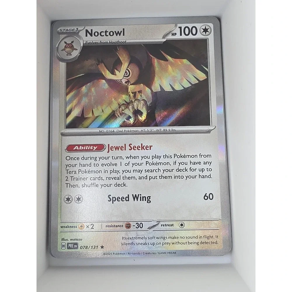 Noctowl 078/131 Holo Rare Prismatic Evolutions‎ Pokemon Reverse Holo Near Mint